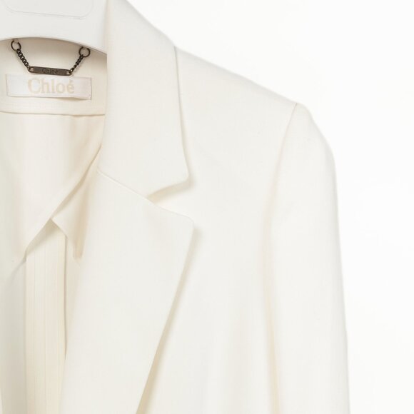 Chloe "Milk" Iconic Crepe Bell-Sleeve Open-Front Blazer - Picture 5 of 11